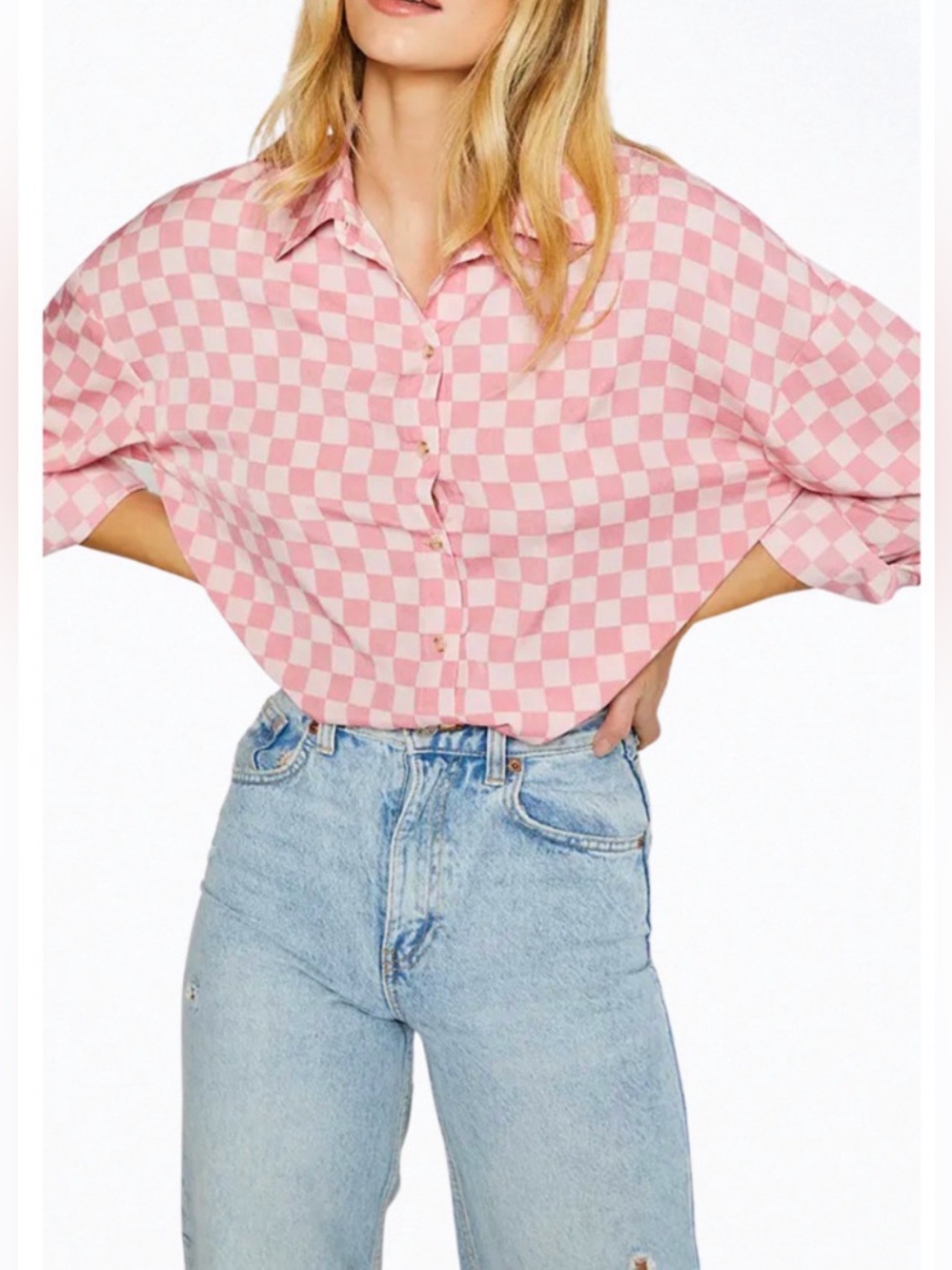 Pretty Garbage Fiorella Checkered Blouse Sz Sm